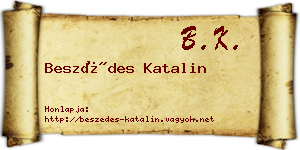 Beszédes Katalin névjegykártya